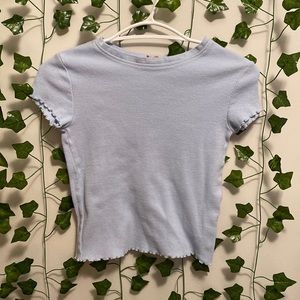 harlow waffle knit lettuce trim tee
